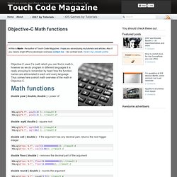 Objective-C Math functions