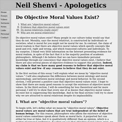 Do Objective Moral Values Exist?