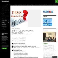 DBMS : Objective Type Questions