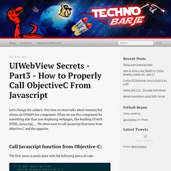 UIWebView secrets - part3 - How to properly call ObjectiveC from Javascript - Techno Barje
