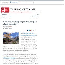 Creating learning objectives, flipped classroom style - Casting Out Nines