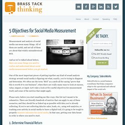 5 Objectives for Social Media Measurement