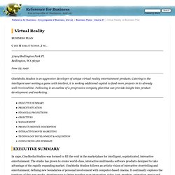 Virtual Reality v2 Business Plan - Executive summary, Present situation, Objectives, Financial projections, Management