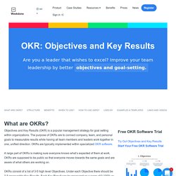 OKR: Objectives and Key Results - Resources, Templates, Tutorial - Weekdone