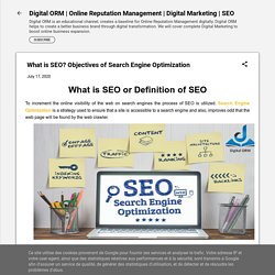 What is SEO? Objectives of Search Engine Optimization