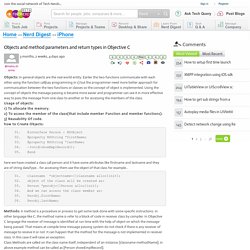 Objects and method parameters and return types in Objective C