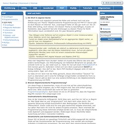 Objektorientierte Programmierung mit PHP5
