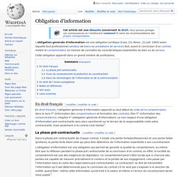 Obligation d'information