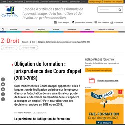 Obligation de formation : jurisprudence des Cours d'appel (2018-2019)