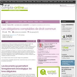 Les obligations comptables de droit commun