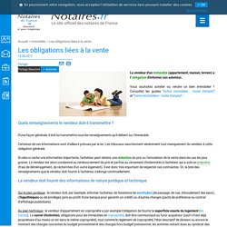 Les obligations liées à la vente