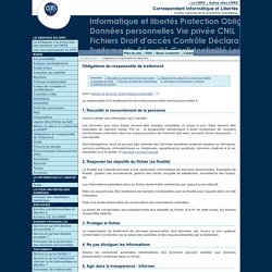 Obligations du responsable de traitement - Fil d’actualité du Service Informatique et libertés du CNRS