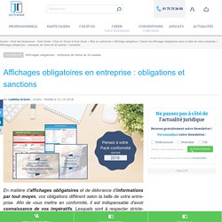 Affichages obligatoires en entreprise : obligations et sanctions