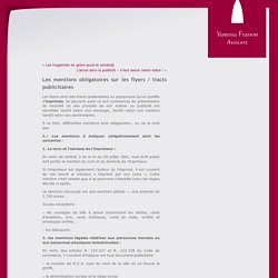 Les mentions obligatoires sur les flyers / tracts publicitaires « Vanessa Frasson, Avocate au Barreau de Béziers