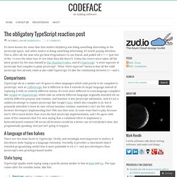 The obligatory TypeScript reaction post – codeface