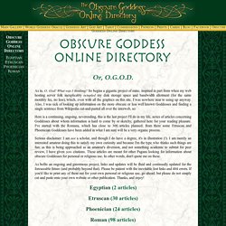 The Obscure Goddess Online Directory