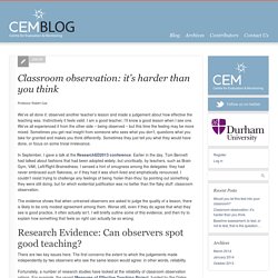 Classroom observation: it’s harder than you think - CEM Blog - Centre for Evaluation and Monitoring