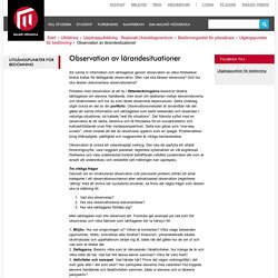 Observation av lärandesituationer