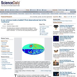 Is our universe inside a bubble? First observational test of the 'multiverse'