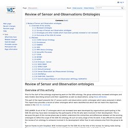 Review of Sensor and Observations Ontologies - Semantic Sensor Network Incubator Group