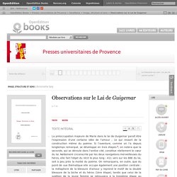 Image, structure et sens - Observations sur le Lai de Guigemar - Presses univ...