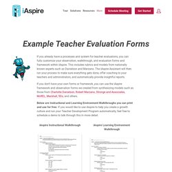 Teacher Evaluation Form for Administrators - iAspire
