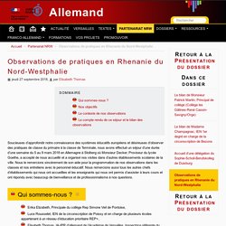 Observations de pratiques en Rhenanie du Nord-Westphalie