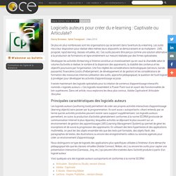 Logiciels auteurs pour créer du e-learning : Captivate ou Articulate? - OCE - L'Observatoire compétences-emplois