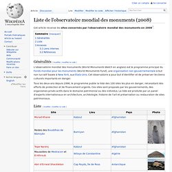 Liste de l'observatoire mondial des monuments (2008)