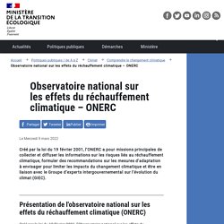 FRANCE - Observatoire national sur les effets du réchauffement climatique (ONERC)