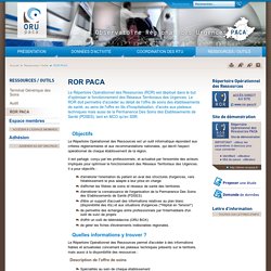 ORU PACA - ROR PACA - Observatoire Régional des Urgences PACA
