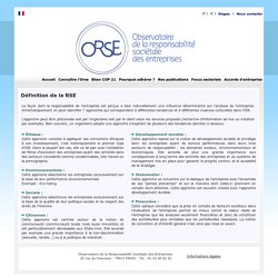 Orse - Observatoire sur la Responsabilité Sociétale des Entreprises.