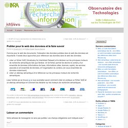 Publier pour le web des données et le faire savoir