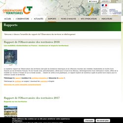 Rapport de l'Observatoire des territoires 2018 - L'Observatoire des Territoires