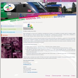 Bienvenue sur le site de l'Observatoire Régional des Transports en Auvergne . Riom Communauté