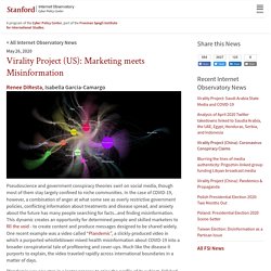 Internet Observatory - Virality Project (US): Marketing meets Misinformation