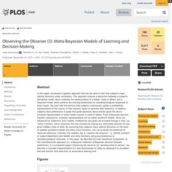 Observing the Observer (I): Meta-Bayesian Models of Learning and Decision-Making