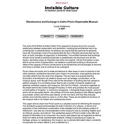 IVC #11: "Obsolescence and Exchange in Cedric Price's Dispensable Museum" by Lucia Vodanovic