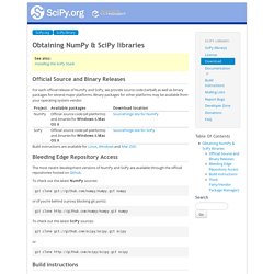 Obtaining NumPy & SciPy — SciPy.org