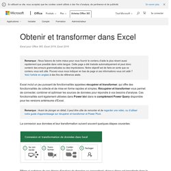 Obtenir et transformer dans Excel