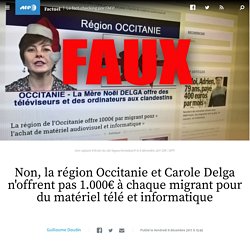 Non, la région Occitanie et Carole Delga n'offrent pas 1.000€ à chaque migrant pour du matériel télé et informatique