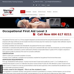 Occupational First Aid Level 3