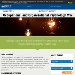 Occupational and Organisational Psychology - University of Surrey - Guildford