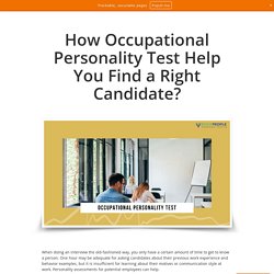 How Occupational Personality Test Help You Find a Right Candidate?