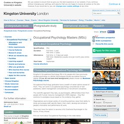 Occupational Psychology MSc - London Postgraduate courses