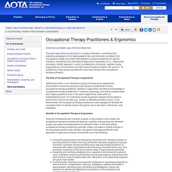 Occupational Therapy Practitioners & Ergonomics