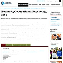 Business/Occupational Psychology MSc - University of Worcester