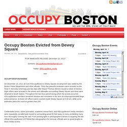 Occupy Boston Evicted from Dewey Square