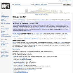Occupy Boston - wiki.occupyboston.org