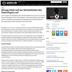HTML5: Occupy Flash ruft zur Deinstallation des Flash Players auf